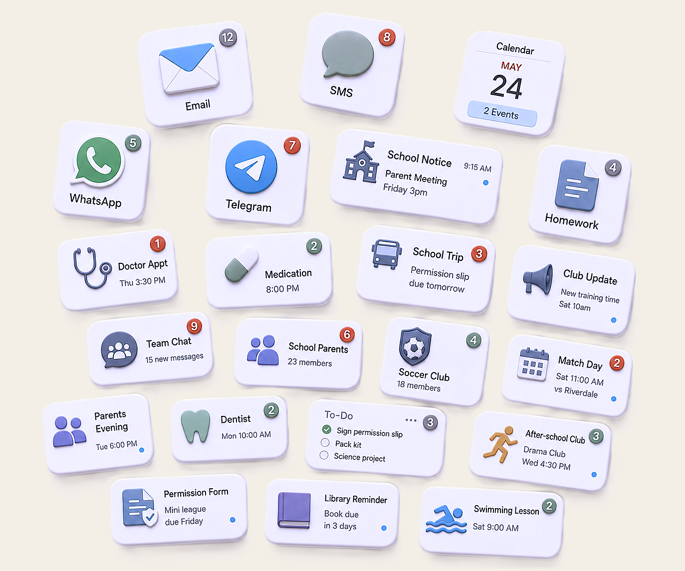 The many apps and inboxes where family admin hides today